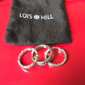 Lois Hill Sterling Silver Stacking 3-in-1 Rings, Size 7